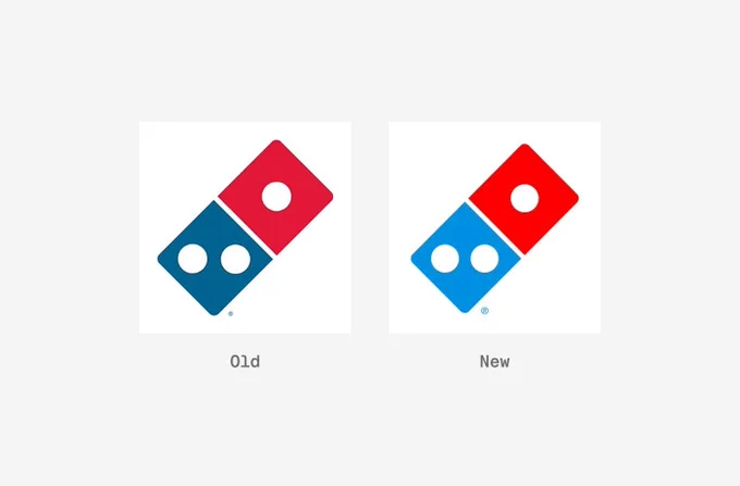 Domino's new saturated logo design, now live on Logo.dev