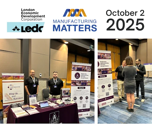 Literacy Link South Central LLSC staff at the London Economic Development Corporation's Manufacturing Matters conference.