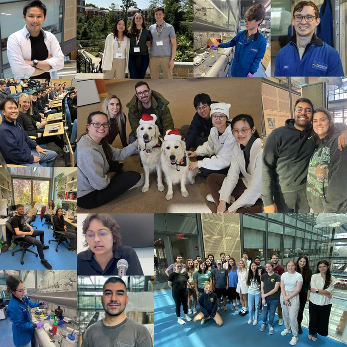 Photo montage of grad students, past and present, here at Frick Lab.