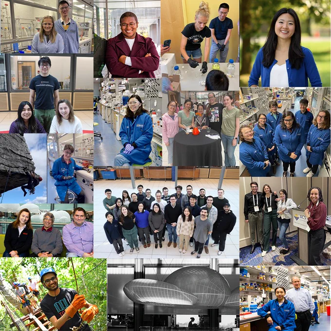 Photo montage of grad students, past and present, here at Frick Lab.