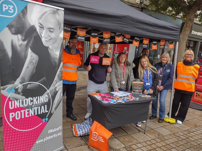 An image of the World Homeless Day stall in Wolverhampton city centre.