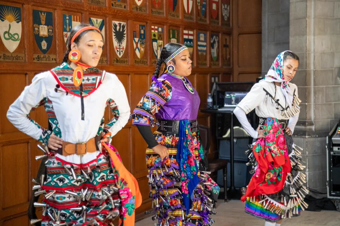 Indigenous performance inside the Great Hall at Hart House