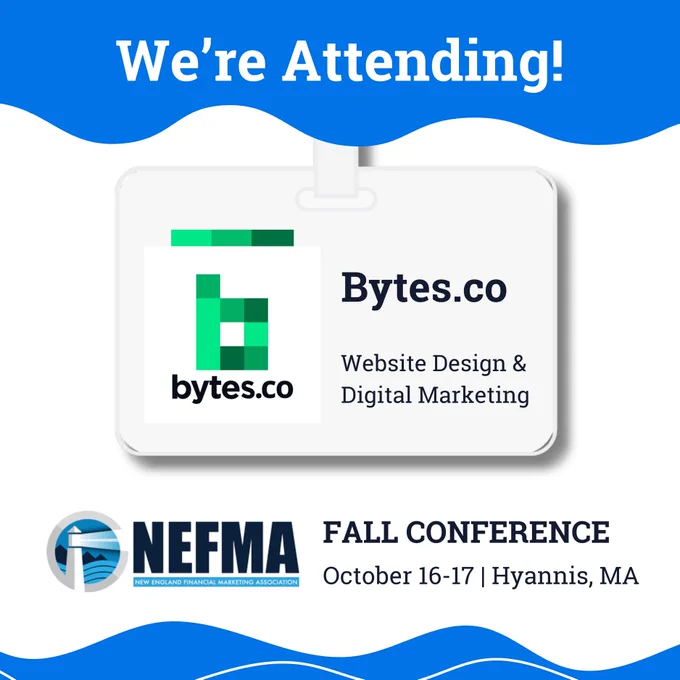 Name tag illustration and information about the NEFMA Fall 2025 Conference