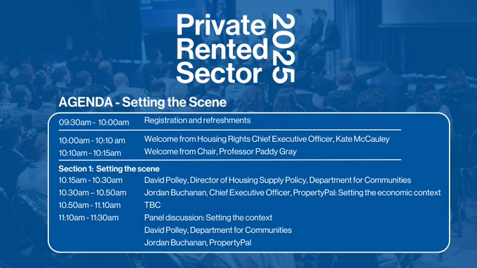 Housing Rights PRS Conference 2025 Agenda "setting the scene".

