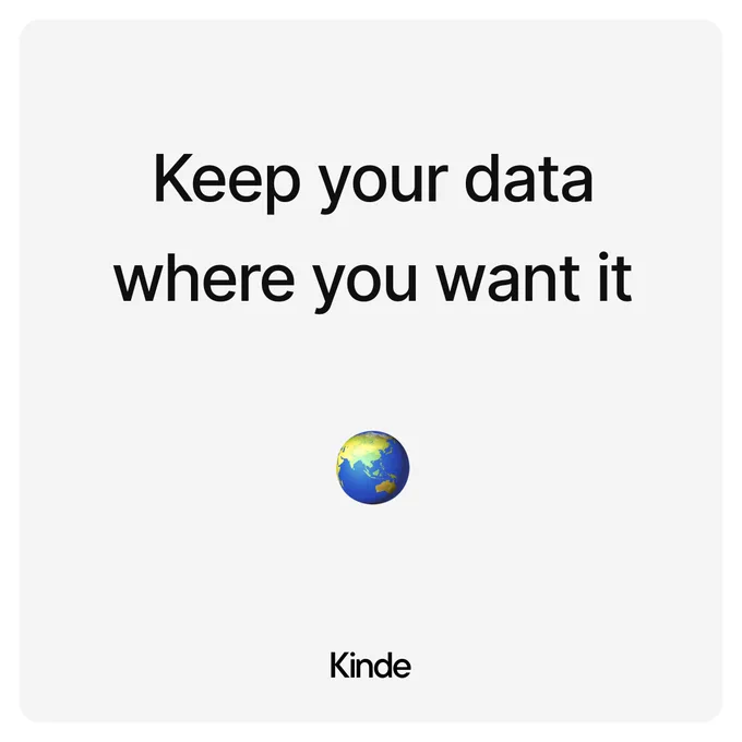 Black writing on light background. Keep your data where you want it, above an image of a globe.