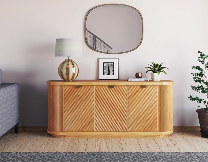 A piece that elevates the room, not just fills it.
The Arianna Raffia Media Console blends sculptural woodwork with soft organic styling. From the chevron-textured doors to the rounded silhouette, it anchors the space with subtle sophistication.

This lifestyle render shows how real design lives—paired with natural light, layered decor, and intentional color.
📷 Visualization by CGTech Rendering
For brands who want more than a product shot—this is how you tell a design story.

#InteriorDesign #FurnitureStyling #3DRendering #LifestyleVisuals #HomeDecorInspo #CGTechRendering