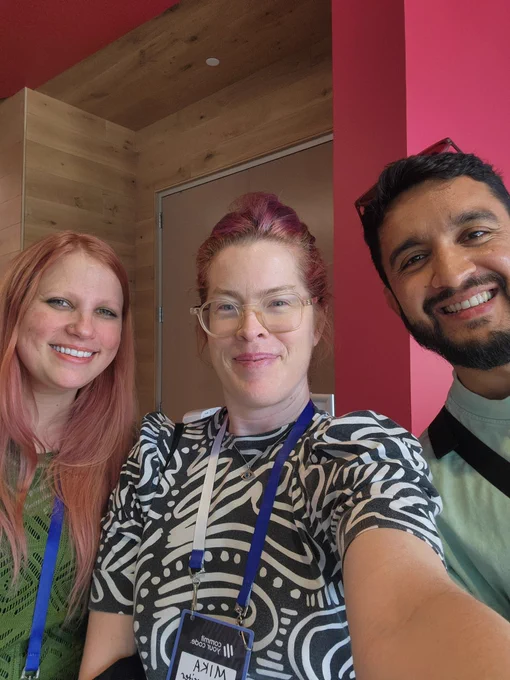 Selfie shot, from left to right is Sarah Shook, myself, and Sebastian Serrano