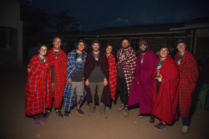 Group of Trekkers in Kenya where they helped power Entukai Primary School.