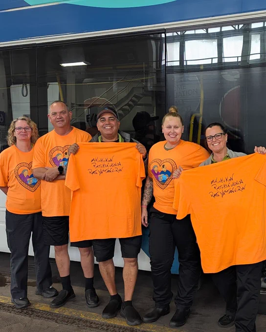 Niagara Transit staff wearing orange shirts to honour the National Day for Truth and Reconciliation.