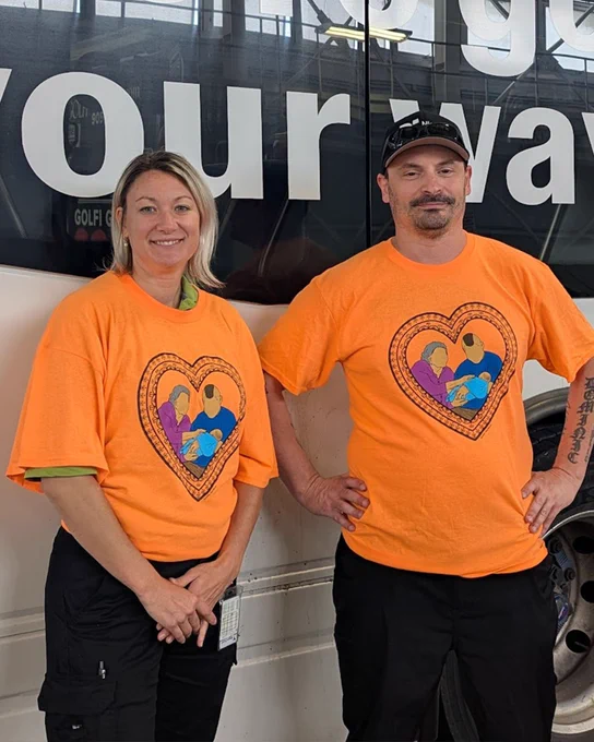 Niagara Transit staff wearing orange shirts to honour the National Day for Truth and Reconciliation.
