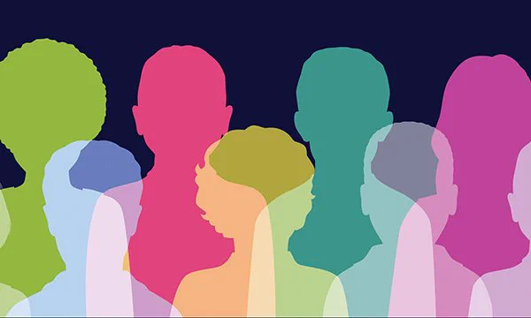 Cut outs of people to depict a disappearing workforce