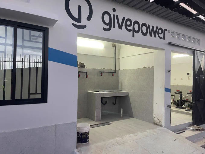 GivePower's first Solar Water Farm in Tanzania with the lights on at the University of Dodoma.