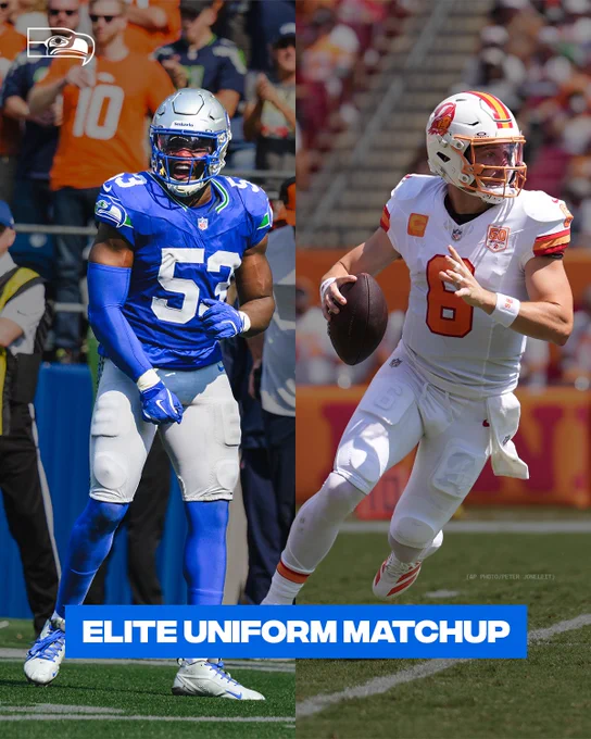 Seahawks vs Buccaneers Uniform Combo Wearing Throwbacks 