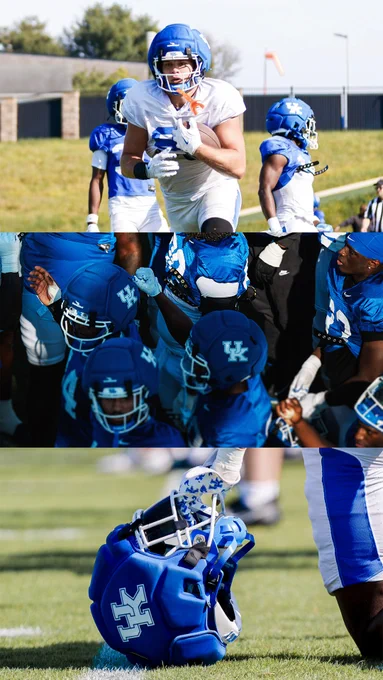 Top picture is of Willie Rodriguez. Middle picture is of the team in a huddle. Bottom picture is of a helmet on the ground. 
