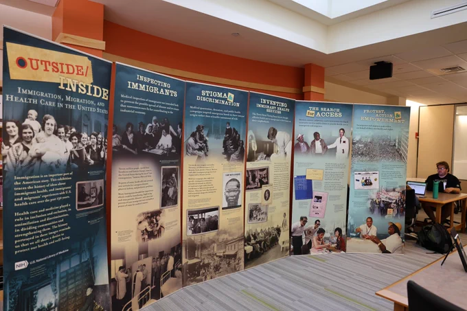 Exhibit panels in dana health sciences library