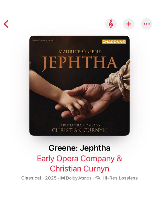 Maurice Greene: Jephtha - Early Opera Company Recording album artwork