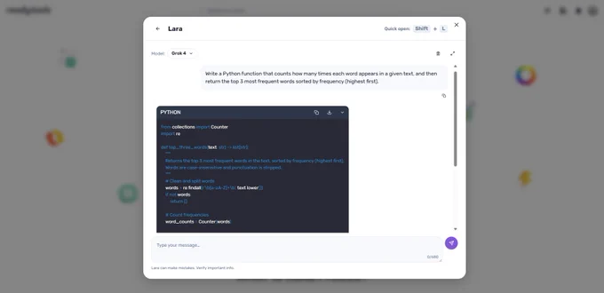 ReadyTools Lara chat showcase.