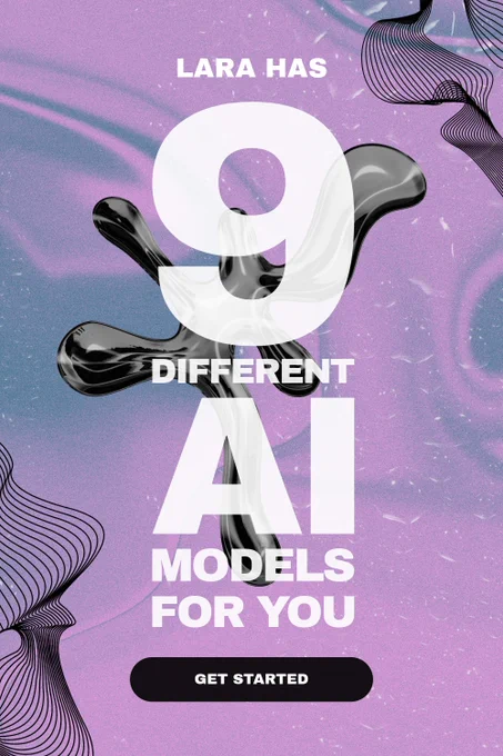 ReadyTools AI assistant Lara. Lara has 9 different AI models for you on the image.