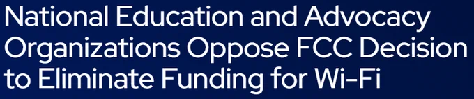 The FCC just cut funding for student Wi-Fi hotspots and school bus connectivity—a major blow to closing the Homework Gap.\

Every student deserves reliable internet access, no matter where they live.

Standing with All 4 Ed, The EdTrust, Empower Schools, National Education Association & many others calling for this decision to be reversed.