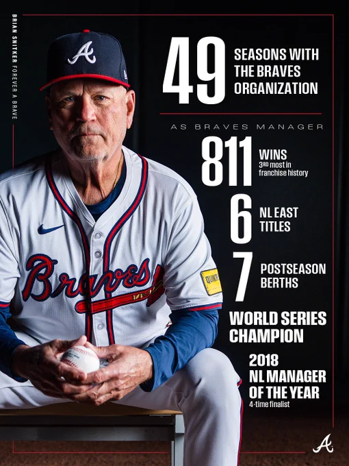49 seasons with the organization. 811 wins. 7 postseason berths. 6 NL East titles. World Series Champion. 2018 NL Manager of the Year.