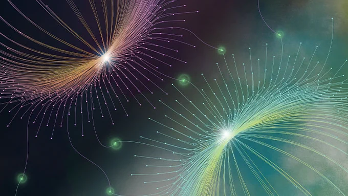 Abstract representation of the connections between chemical space and protein space