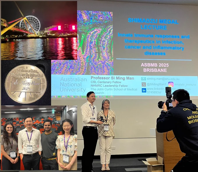 Professor Si Ming Man at the 2025 Australian Society for Biochemistry and Molecular Biology (ASBMB) annual conference in Brisbane, October 2025.
