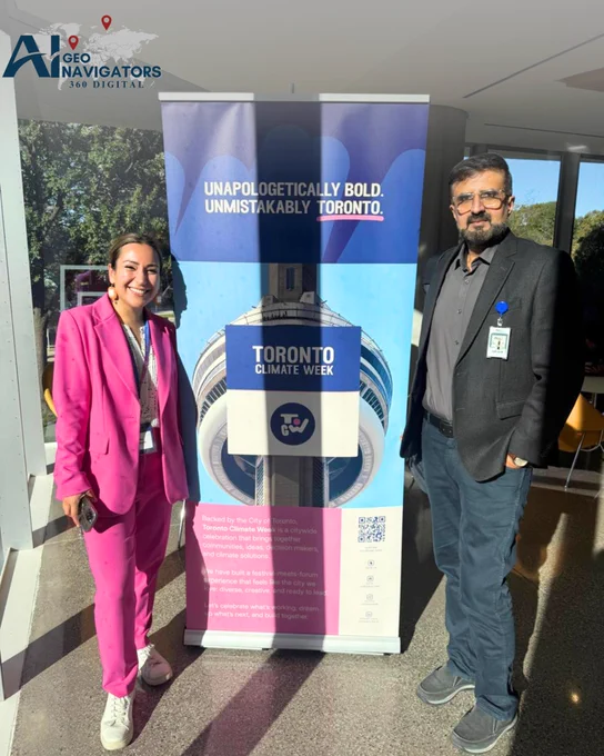 Our CEO, Asim Javid, representing AI Geo Navigators at the True North Rising kickoff during Toronto Climate Action Week 2025.