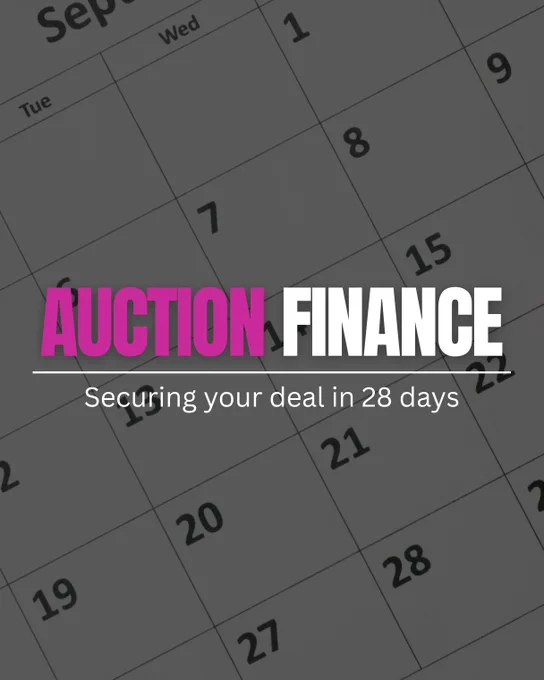 An informational graphic on Auction Finance by ICE3 Property Finance, property specialists based in York. 