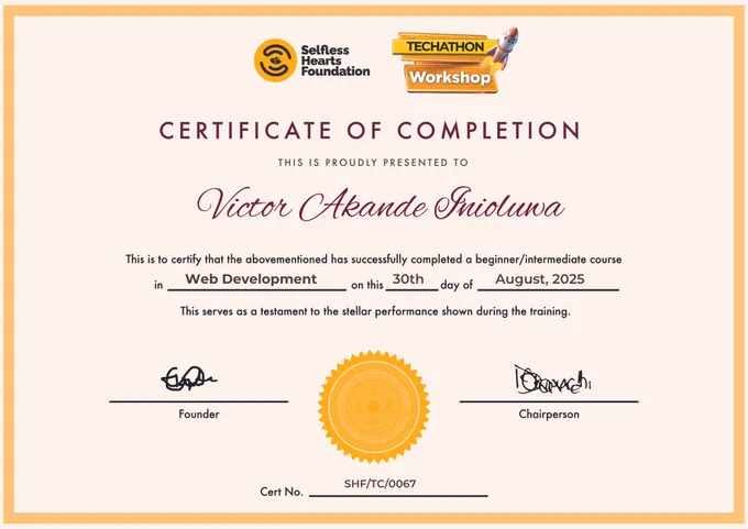 Certificate of completion 