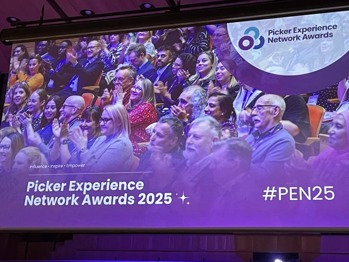 Image shows a screen with people sitting down with the words Pucker Experience Network Awards 2025 #PEN25