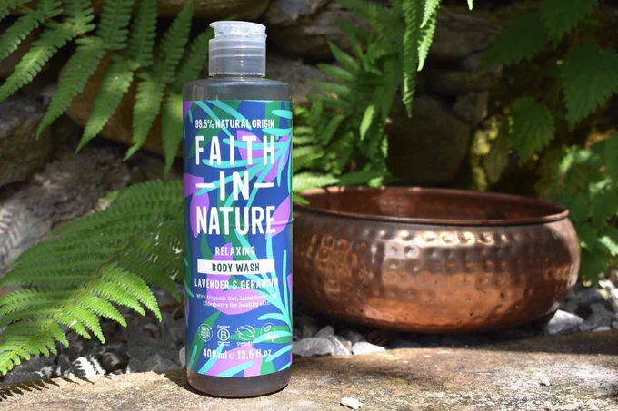 Bottle of Faith In Nature Relaxing body wash