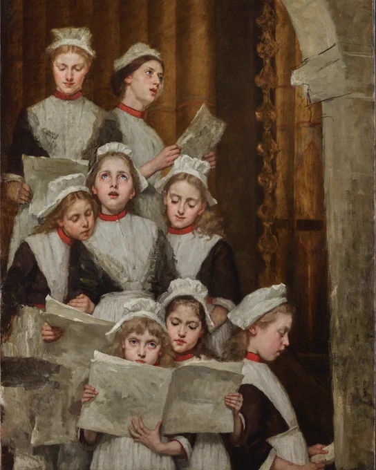 'A choir of orphan girls', c. 1900, by Thérèse Schwartze⁠