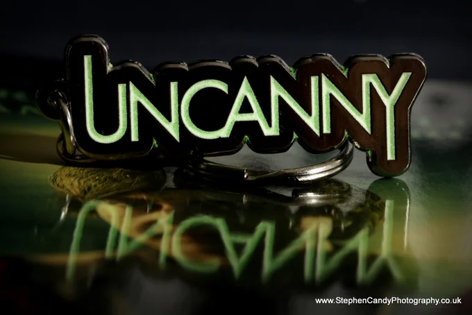 Glow in the dark Uncanny keyring, on the "Fear of the Dark" programme.