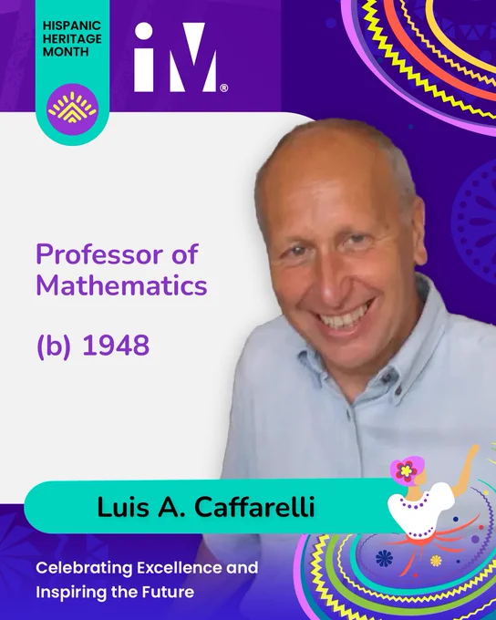🎓 Honoring Luis A. Caffarelli

Pioneering mathematician. Abel Prize winner. Mentor.

Dr. Caffarelli’s work in partial differential equations has reshaped science—and inspired generations. 🎉

Join us this #HispanicHeritageMonth as we celebrate his lasting impact.

#LearnWithIM