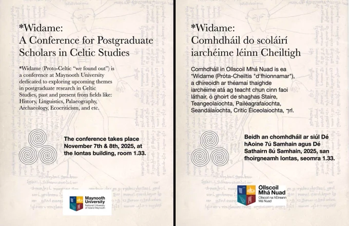 Bilingual information regarding the *Widame conference, 7-8 November in Maynooth University. Register by October 10th.