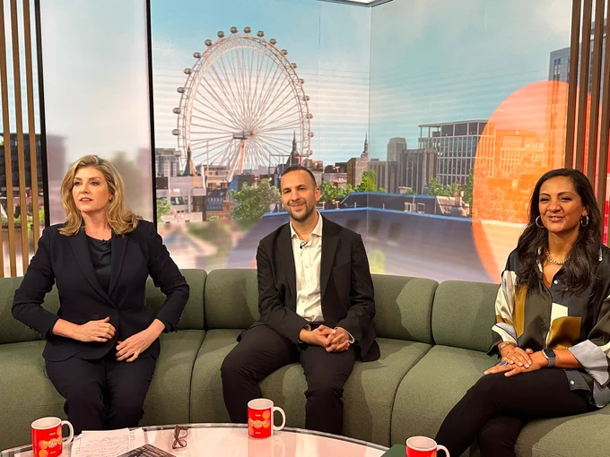 Penny, Zack and Sonia on the Politics Live sofa.