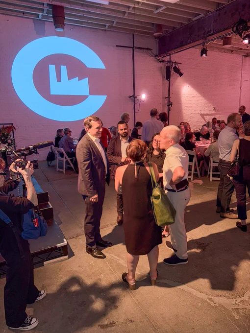 Senator Gianaris mingles with attendees at the Chocolate Factory Gala