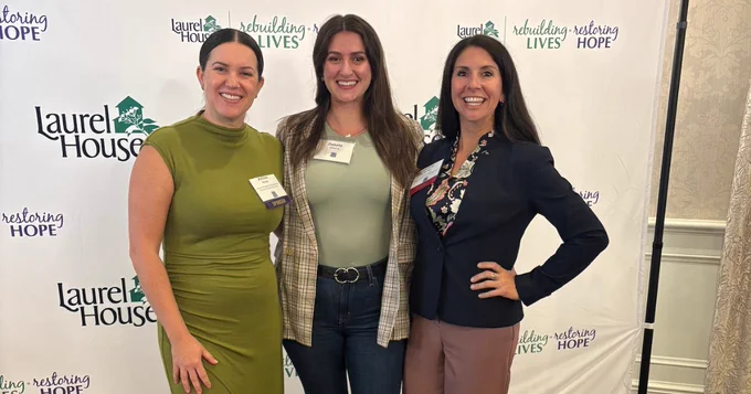 Ashlee Murray, Dakota Oliviera, and Cortney Marengo at Laurel House's Breaking the Silence Event