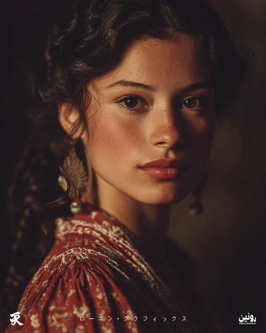 The Period Gaze: A Portrait in Shadow and Red