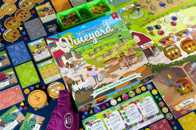 Vineyard: A Winemaking Game Components and Box