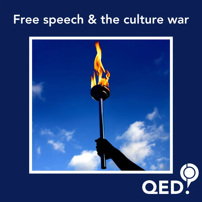 Graphic with the panel title "Free speech and the culture war"