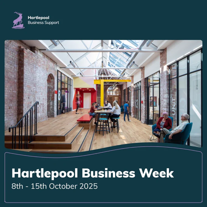 Hartlepool Business Week takes place from 8th-15th October to offer support to existing businesses and people wishing to become self-employed. Full story➡️http://hartlepool.gov.uk/business-week-2025