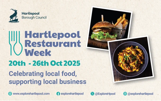 The next Hartlepool Restaurant Week runs from October 20th-26th and there's still time for eateries to get involved.
Register to take part ➡️ https://explorehartlepool.com/hartlepool-restaurant-week-2025/
More info➡️http://hartlepool.gov.uk/restaurant-week-October-2025