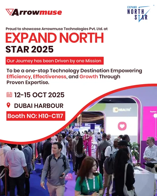 Arrowmuse Technologies Pvt. Ltd. is proud to participate in Expand North Star 2025 at Dubai Harbour (12–15 Oct 2025). 🌍✨

Our mission is simple: to be a one-stop technology destination driving Efficiency, Effectiveness & Growth with ERP, AI & Automation.

Meet us at Booth H10-C117 and discover how we can accelerate your digital transformation journey. 🚀

