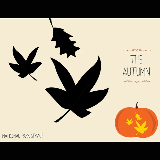 The Autumn leaves pumpkin template. 
