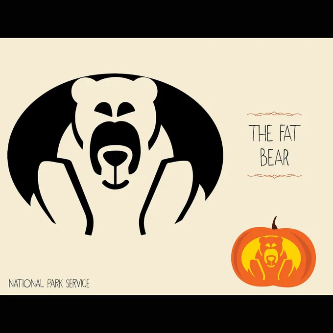 The Fat Bear pumpkin template. 