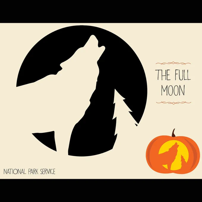 The Full Moon pumpkin template. 