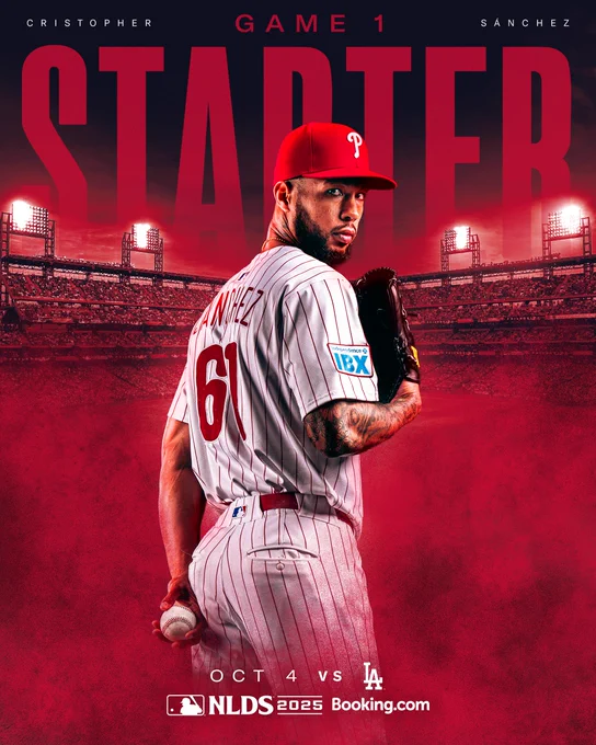 Cristopher Sanchez

Game 1 Starter

Oct 4 vs. LA

NLDS 2025 Booking.com
