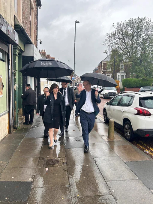 Photograph shows Rt Hon Bridget Phillipson MP, with Mark Ferguson MP, on a walkabout in Bensham with members of the Jewish Community Council in Gateshead, October 2025.