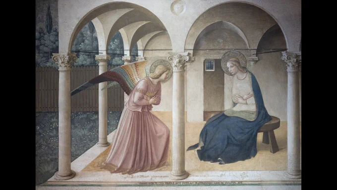 The Annunciation (Fra Angelico, 1437-1445, Convent of San Marco, Florence)